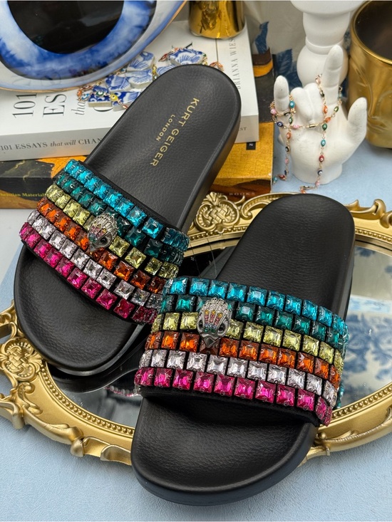 Kurt Geiger Shoes - 🧿🧿 KURT GEIGER LONDON Meena Eagle Jewel Crystal Studded Slide, Black Rainbow